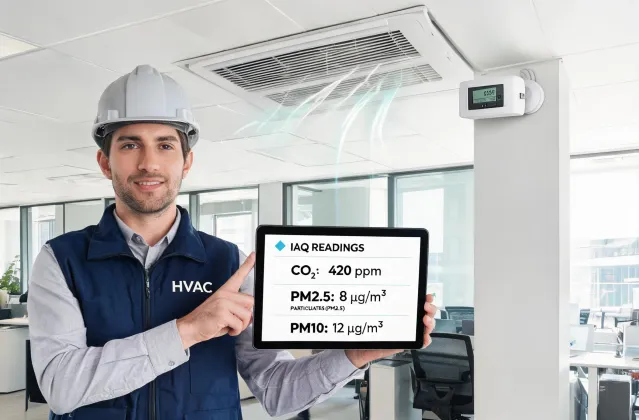 Indoor air quality monitor commissioning